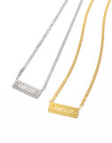 Wholesale Stainless Steel Amour Bar Pendant Necklace