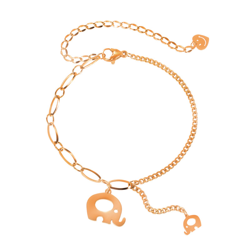 Wholesale Stainless Steel Adjustable Bracelet with Elephant Charm