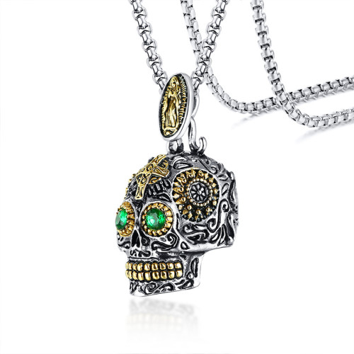 Wholesale Stainless Steel Skull Pendant Necklace