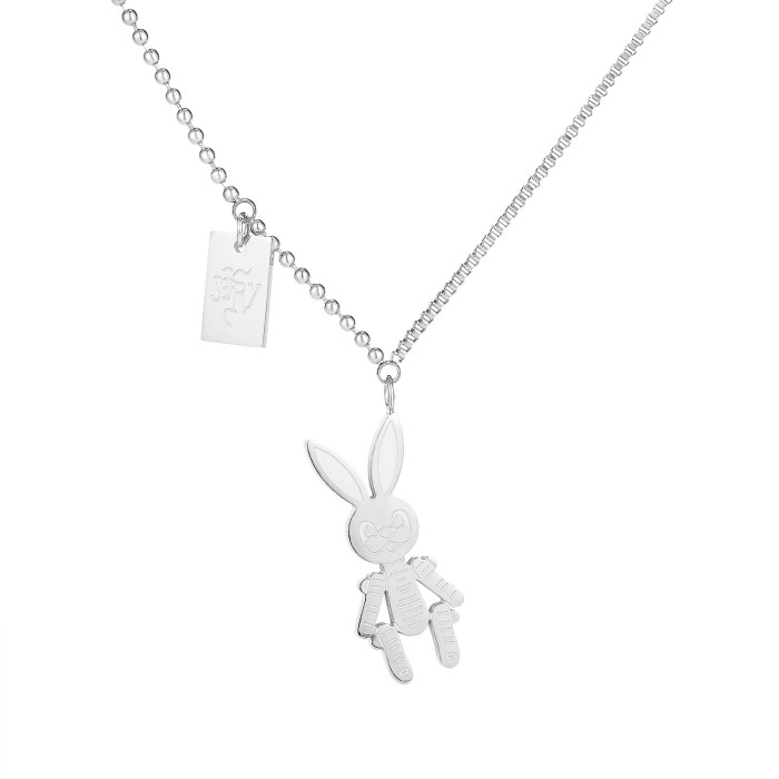 Wholesale Stainless Steel Minimalist Rabbit Pendant Necklace