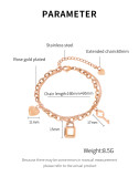 Wholesale Stainless Steel Heart and Keys Chain Bracelet