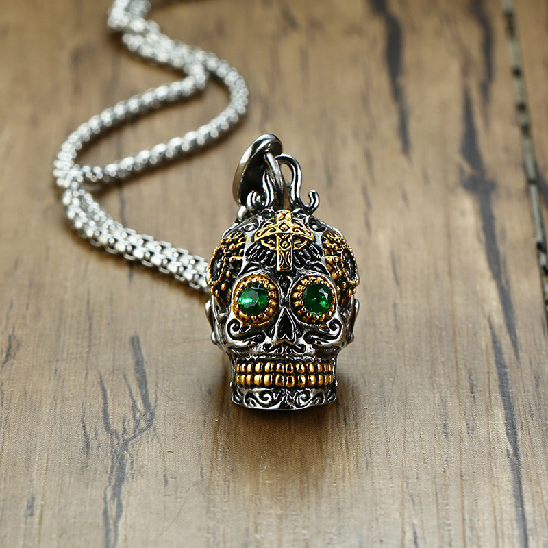 Wholesale Stainless Steel Skull Pendant Necklace