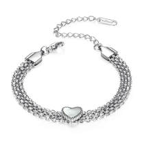 Wholesale Steel Multilayer Chain Bracelet with Heart