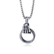 Wholesale Stainless Steel Skeleton Hand Necklace