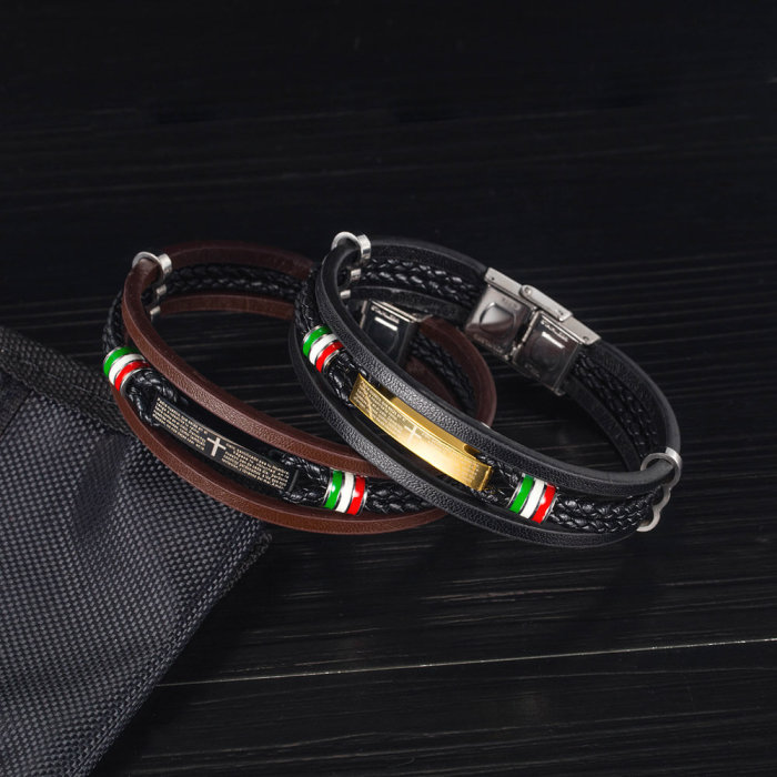 Wholesale Leather Bracelet with cross