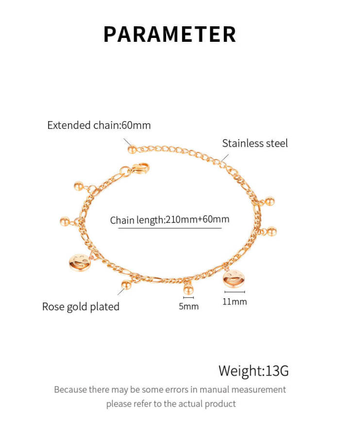 Wholesale Anklet with Smile Face