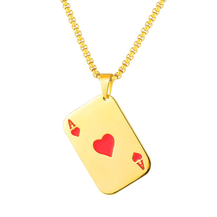 Wholesale Stainless Steel Poker A Pendant