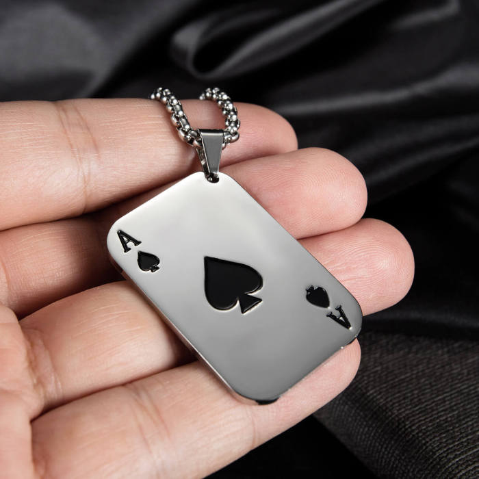 Wholesale Stainless Steel Poker A Pendant
