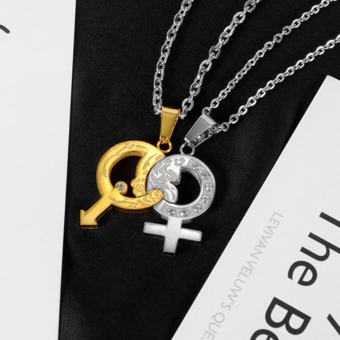 Wholesale Stainless Steel Matching Necklaces for Boyfriend and Girlfriend
