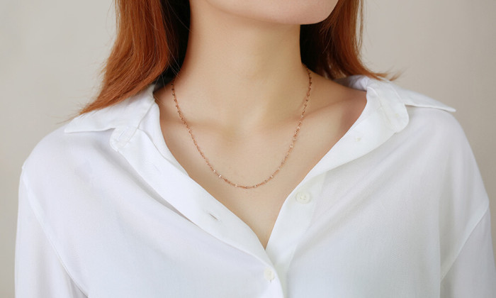 Wholesale Stainless Steel Rose Gold Necklace