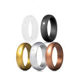 Wholesale Silicone Wedding Ring with CZ