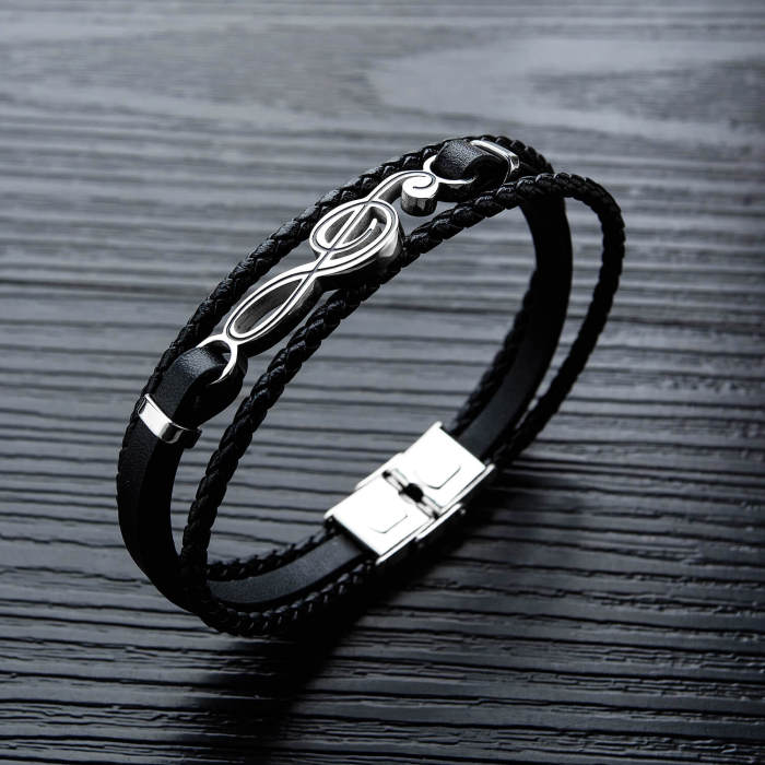 Wholesale Braided Leather Bracelet with Note