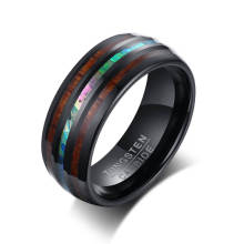 Wholesale Wood Inlay Tungsten Ring