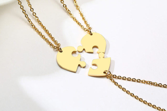 Wholesale Stainless Steel Puzzle Piece Necklace Best Friends