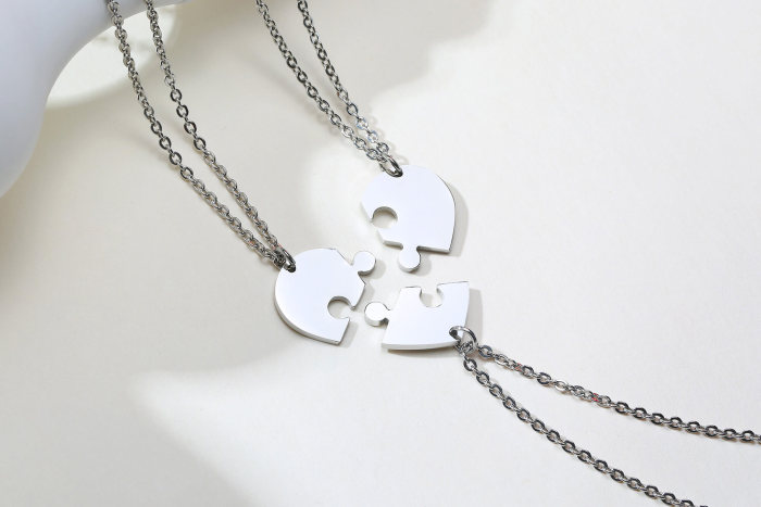 Wholesale Stainless Steel Puzzle Piece Necklace Best Friends
