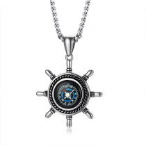 Wholesale Stainless Steel Rudder Compass Pendant