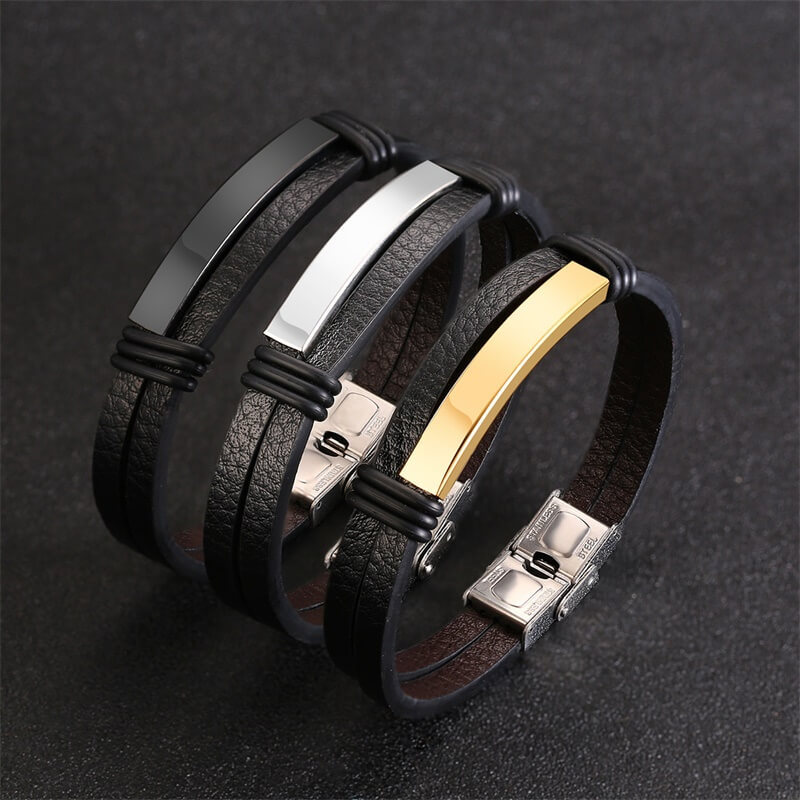 Wholesale Mens Leather Bracelet