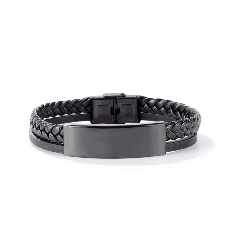Wholesale Black Personalized Leather Bracelet