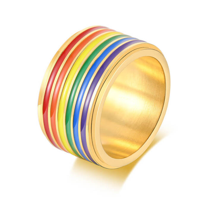 Wholesale Stainless Steel Rainbow Rings