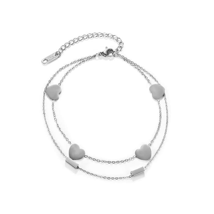 Wholesale Stainless Steel Anklet with Hearts