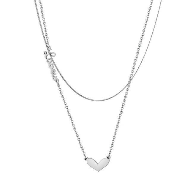 Wholesale Stainless Steel Love u Necklace