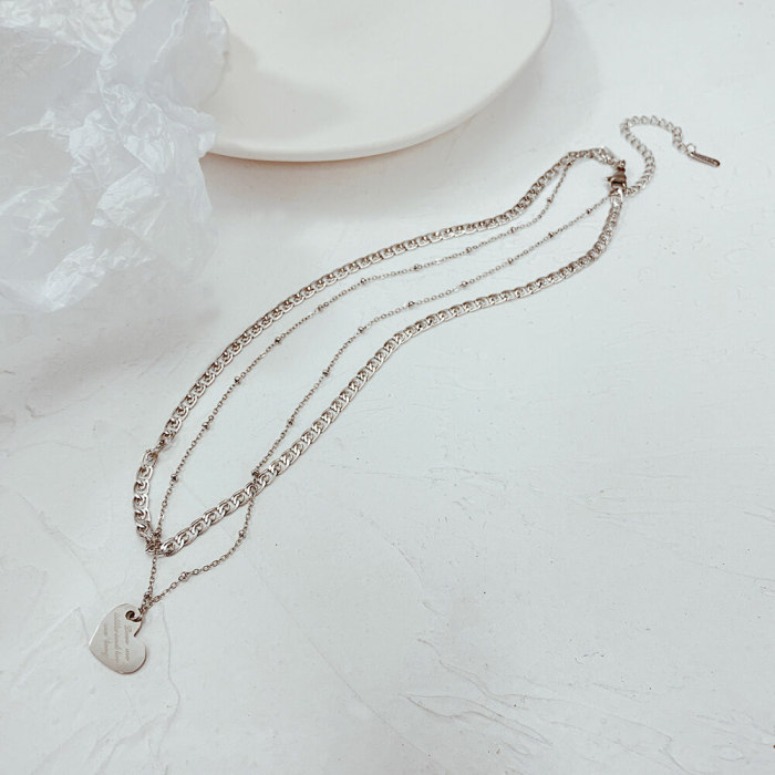 Wholesale Stainless Steel Double Chain Necklace