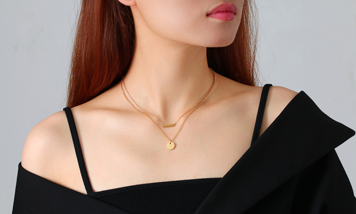 Wholesale Women Stainless Steel Layered Necklace