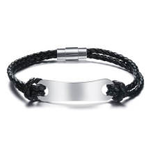 Wholesale Leather Bracelet with Personalized Stainless Steel