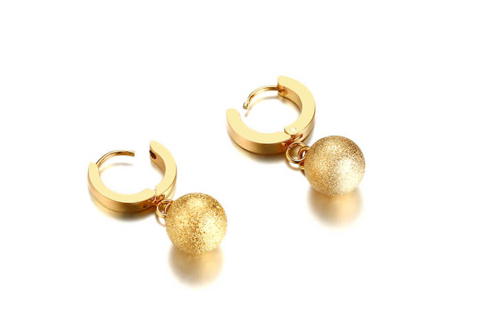 Stainless Steel Hoop Earring with Ball