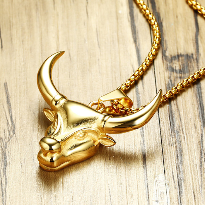 Wholesale Stainless Steel Cow Head Pendant