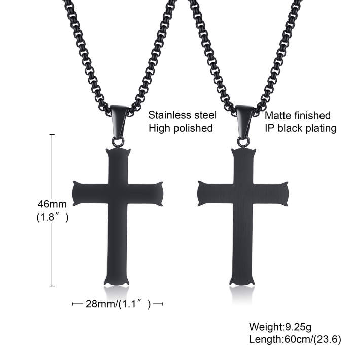 Wholesale Stainless Steel Black Cross Pendant