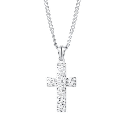 Wholesale Stainless Steel Hammered Cross Pendant