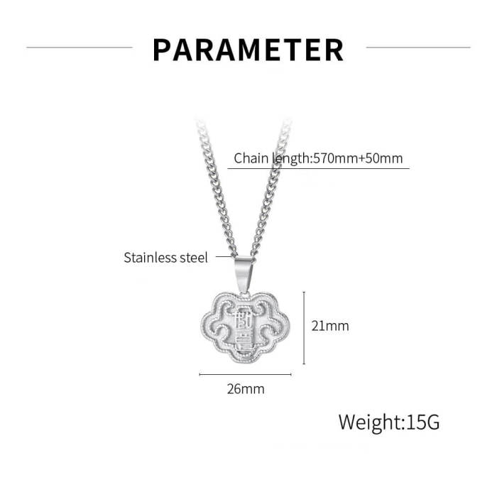 Wholesale Stainless Steel Lock of Good Wishes Pendant