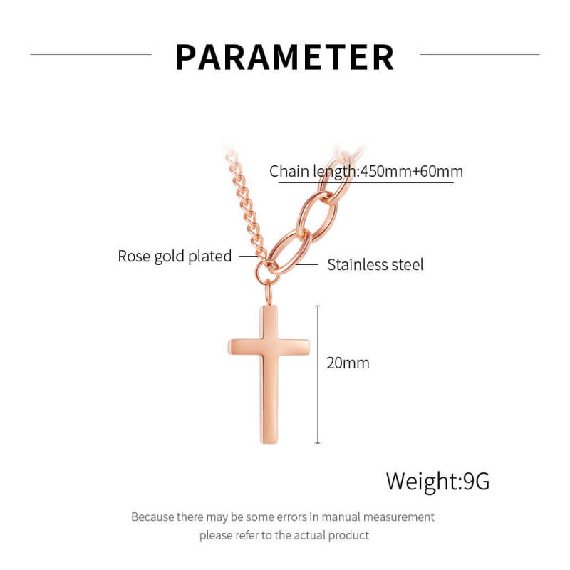 Wholesale Stainless Steel Ins Style Cross Necklace