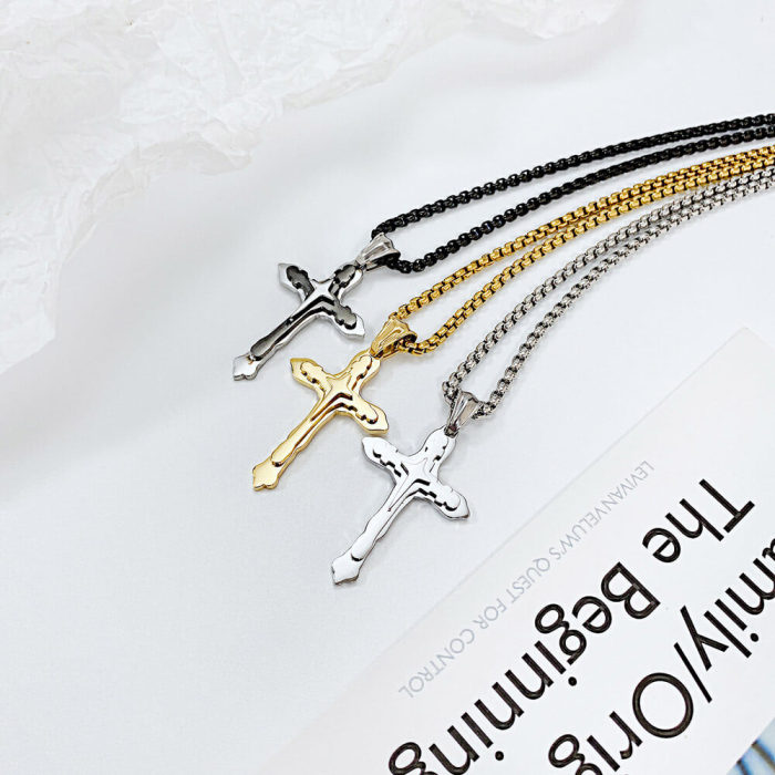Wholesale Stainless Steel Men Cross Necklace