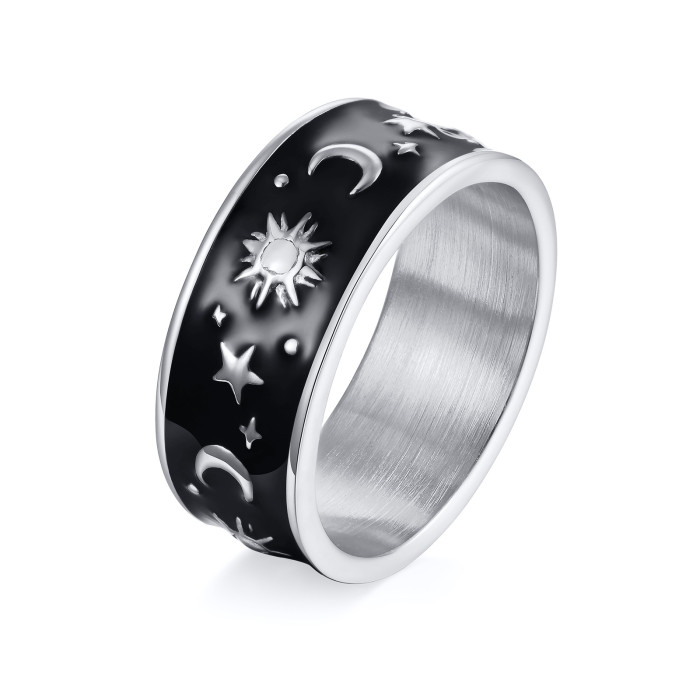 Wholesale Stainless Steel Sun and Moon Ring
