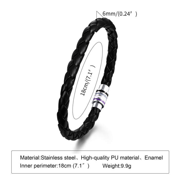 Wholesale Leather and Stainless Steel Buckle Bracelet
