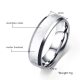 Wholesale 6mm Stainless Steel Brushed Ring
