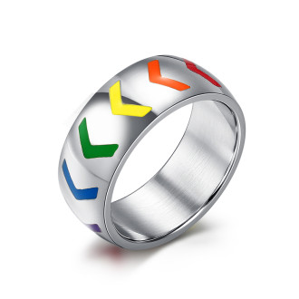 Wholesale Gay Pride Rainbow Arrows Rings