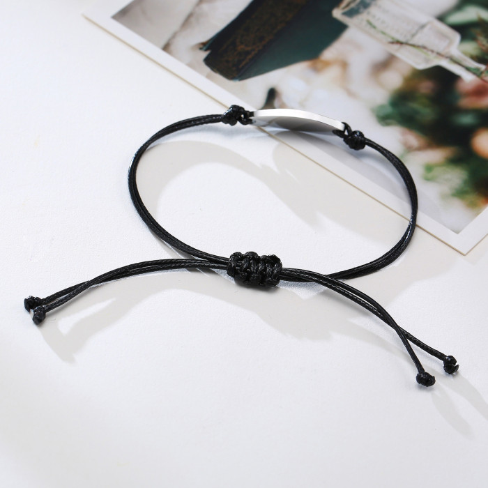 Wholesale Black wax Rope Hand-woven Bracelet