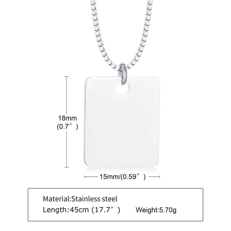 Wholesale Stainless Steel Square Necklace