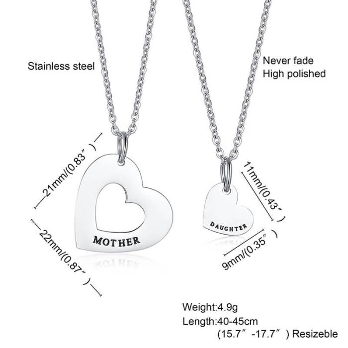 Wholesale Stainless Steel Monther and Daughter Jewelry Set