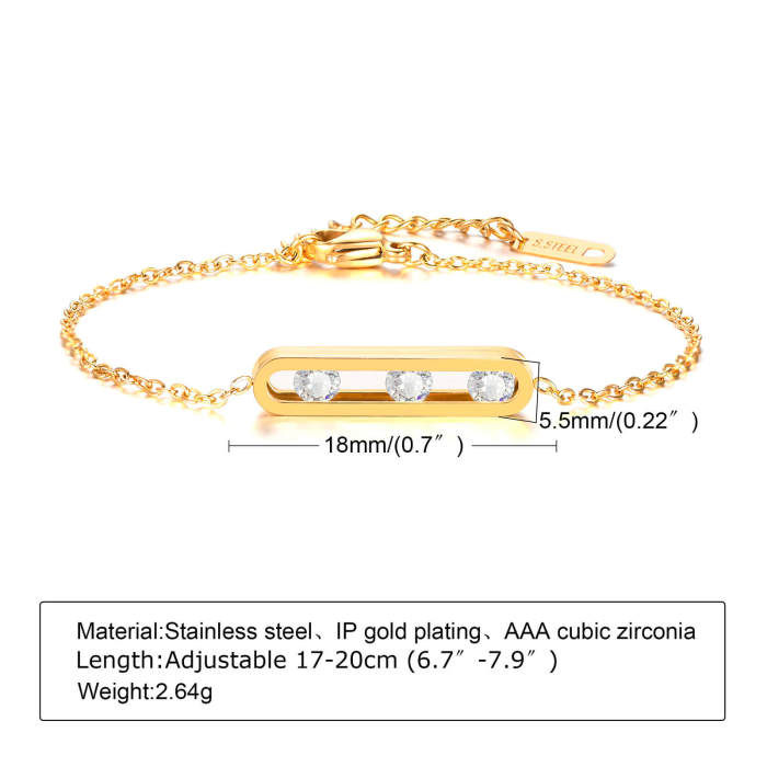 Wholesale Stainless Steel Women Bracelets with CZ