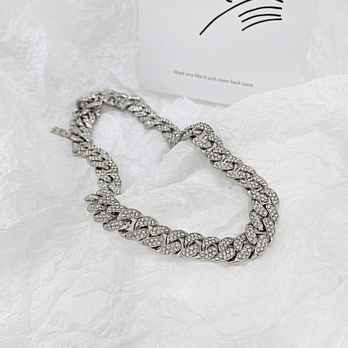 Wholesale Alloy Chain Necklace with Crystal