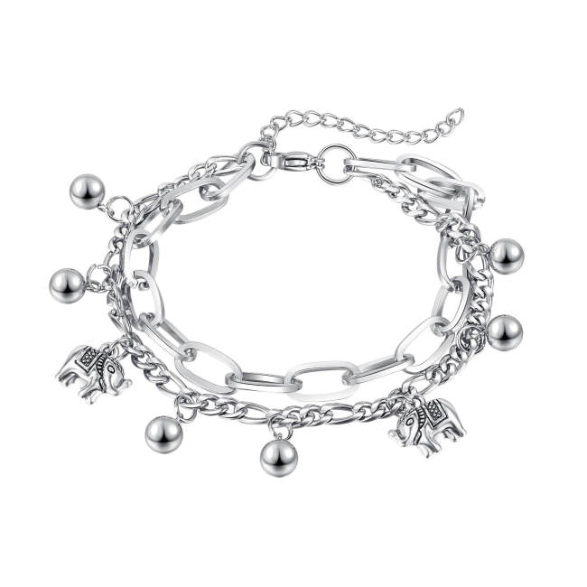 Wholesale Stainless Steel Bracelet with Elephant Charm