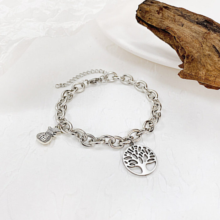 Wholesale Stainless Steel Bracelet with Lifetree