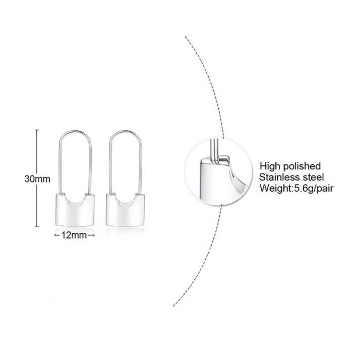 Wholesale Stainless Steel Lock Earring
