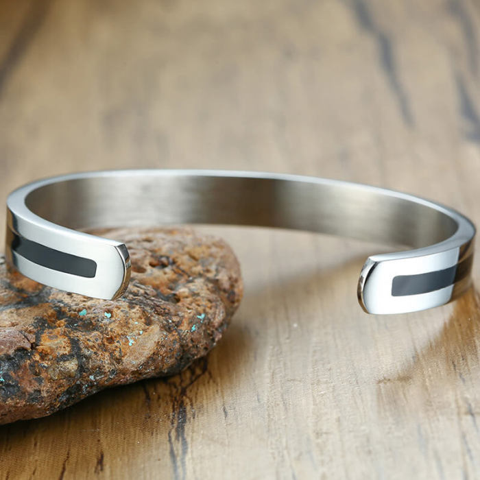 Wholesale Stainless Steel Open Bangle with Ohm