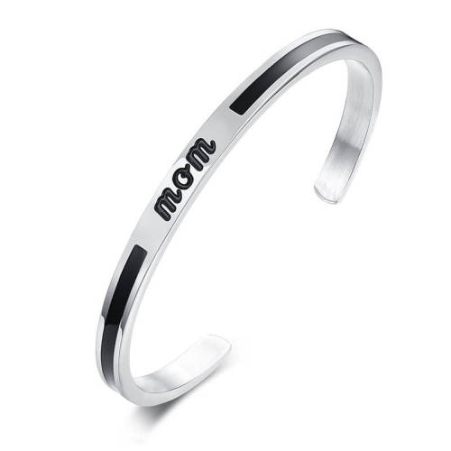 Wholesale Stainless Steel Open Bangle with Mom