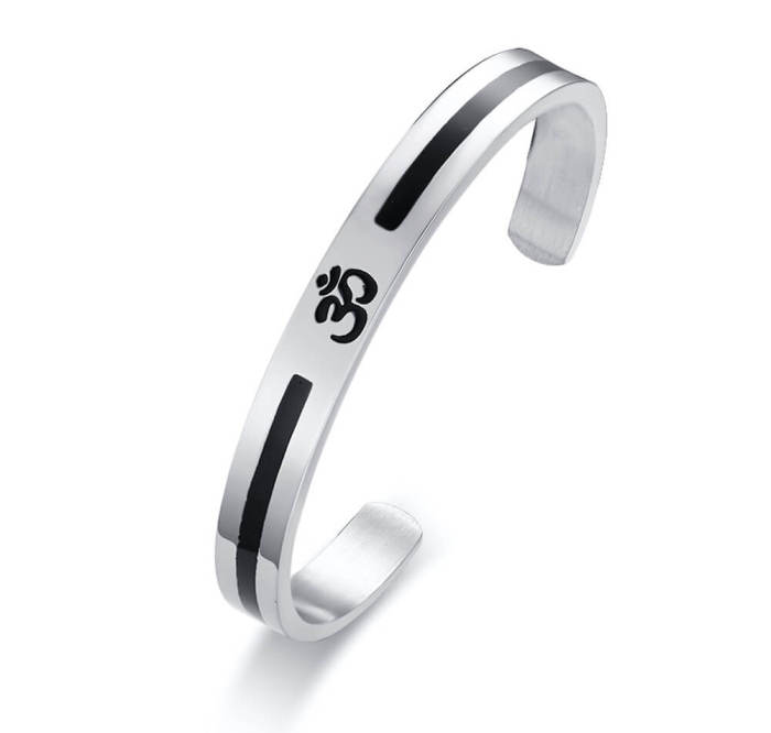 Wholesale Stainless Steel Open Bangle with Ohm